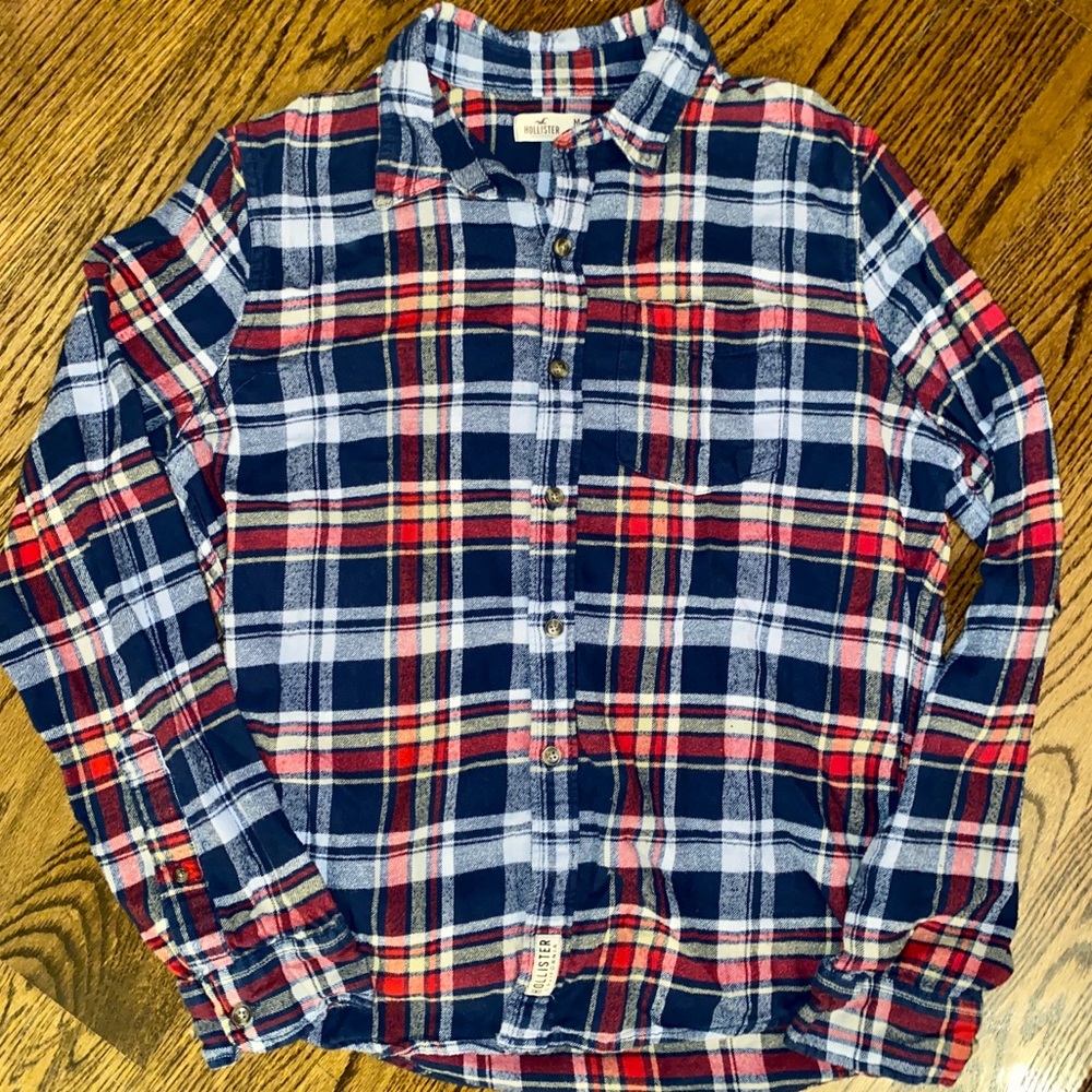 Hollister Soft Lightweight Flannel Button Shirt, M
